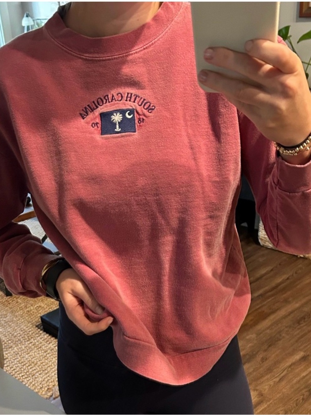 Embroidered Crewneck Sweater - Rose